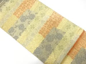 アンティーク　佐賀錦花唐草模様織出し袋帯（材料）